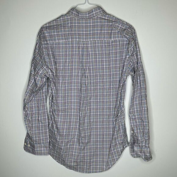 Peter Millar Blue-Purple-Black-Gold-White LS Plaid Shirt Size Medium - Picture 4 of 7